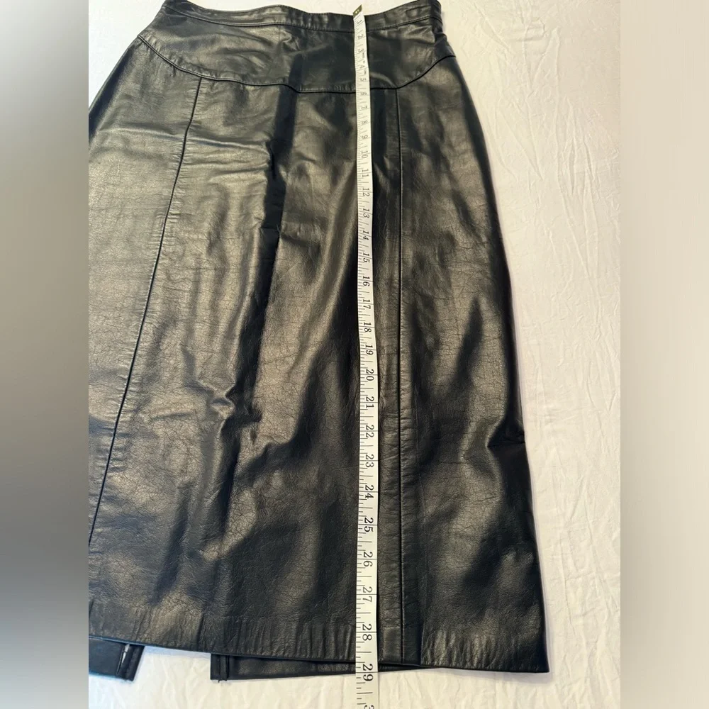 Vintage ELEGANCE‎ COUTURE Full Leather Midi